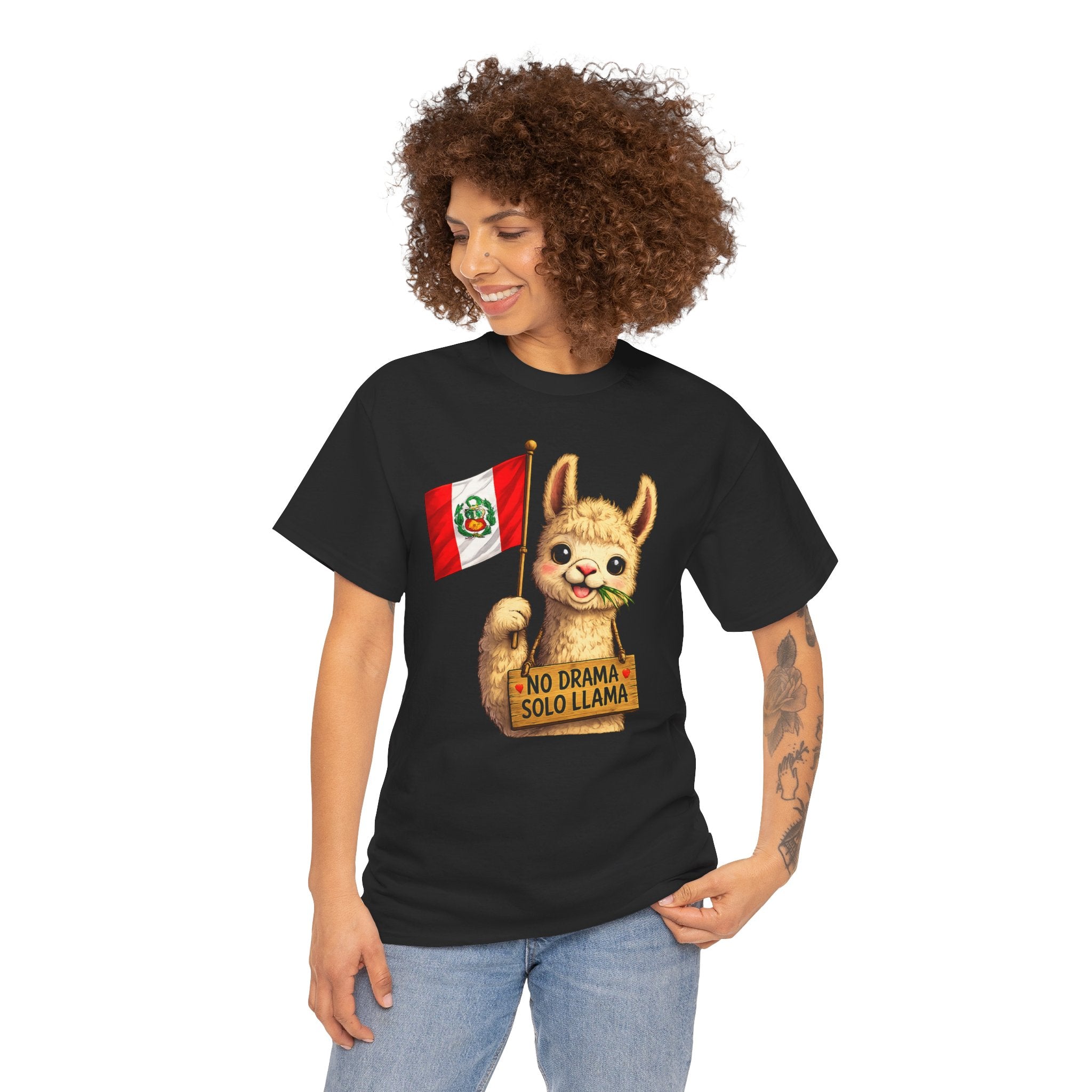 No Drama Solo Llama Peru Flag Tee