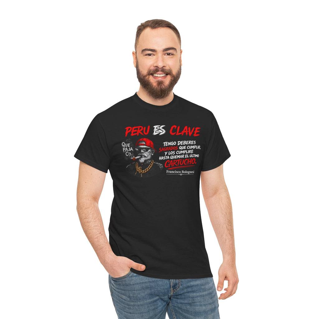 Peru Clave Graphic Tee — “Que Paja” Orgullo Peruano Shirt