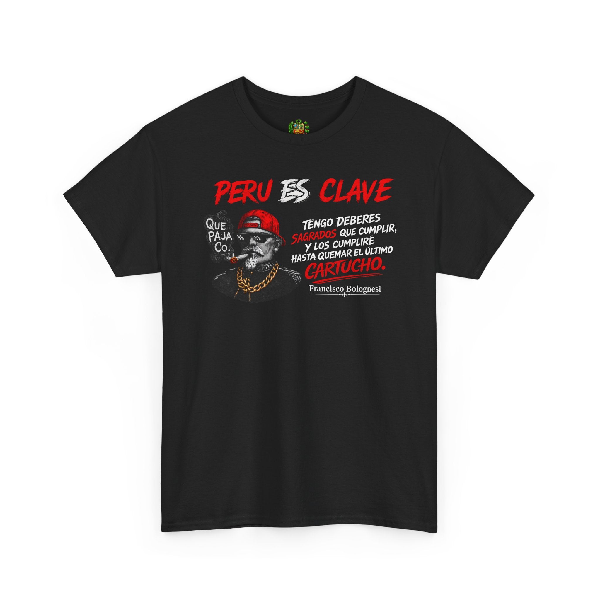 Peru Clave Graphic Tee — “Que Paja” Orgullo Peruano Shirt