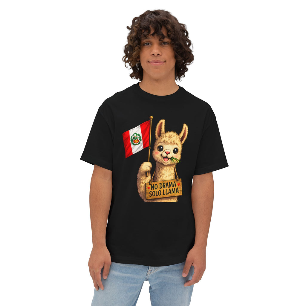 Peru Llama T-Shirt — 'No Drama Solo Llama' Cute Alpaca Flag Tee