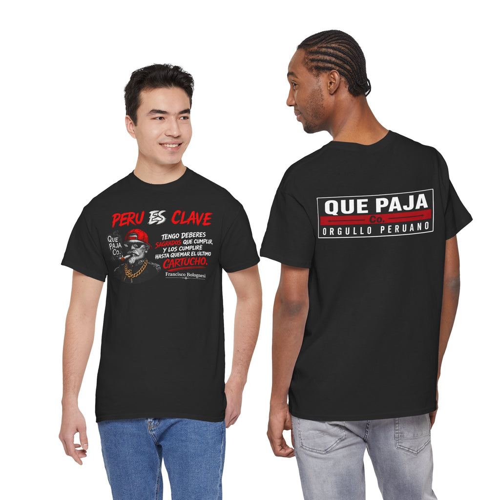 Peru Clave Graphic Tee — “Que Paja” Orgullo Peruano Shirt