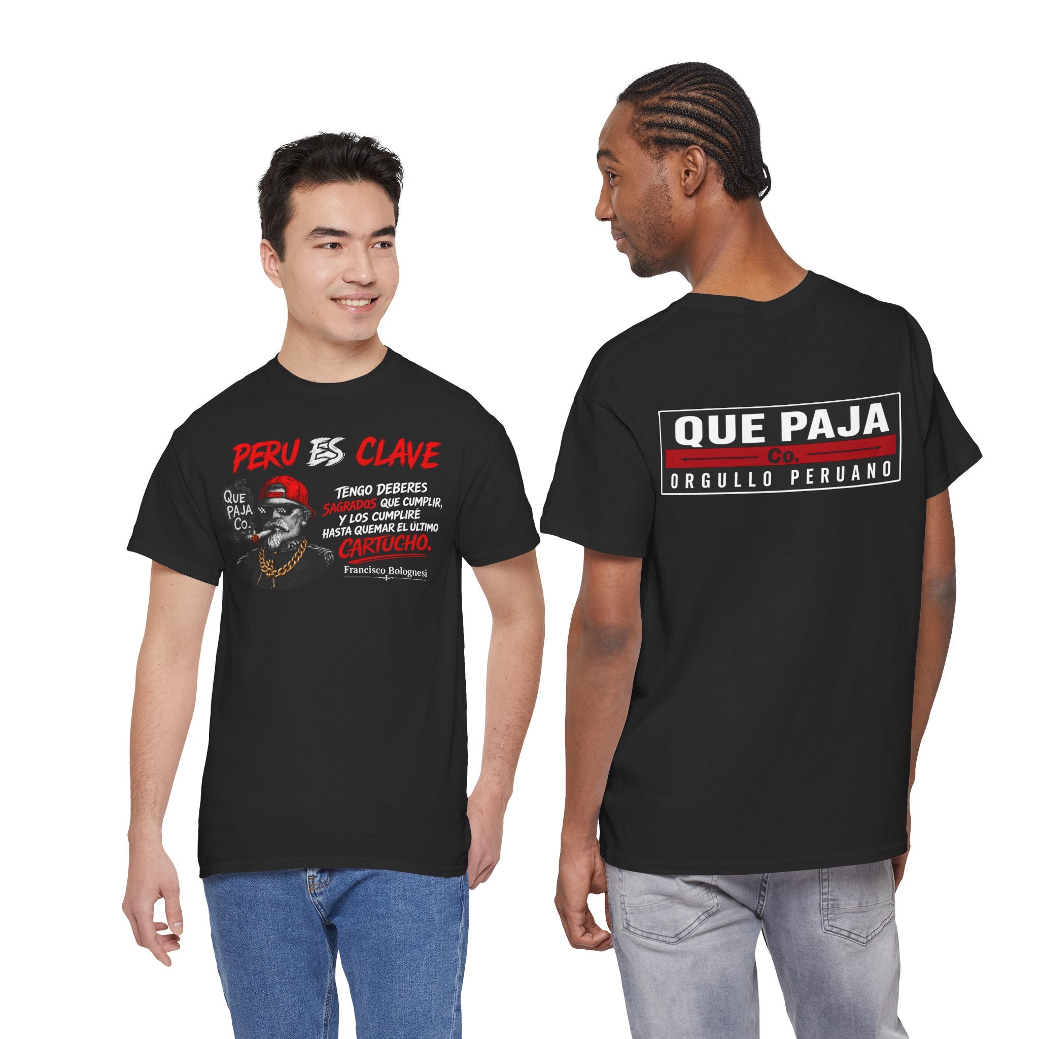 Peru Clave Graphic Tee — “Que Paja” Orgullo Peruano Shirt