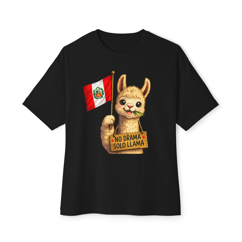 Peru Llama T-Shirt — 'No Drama Solo Llama' Cute Alpaca Flag Tee