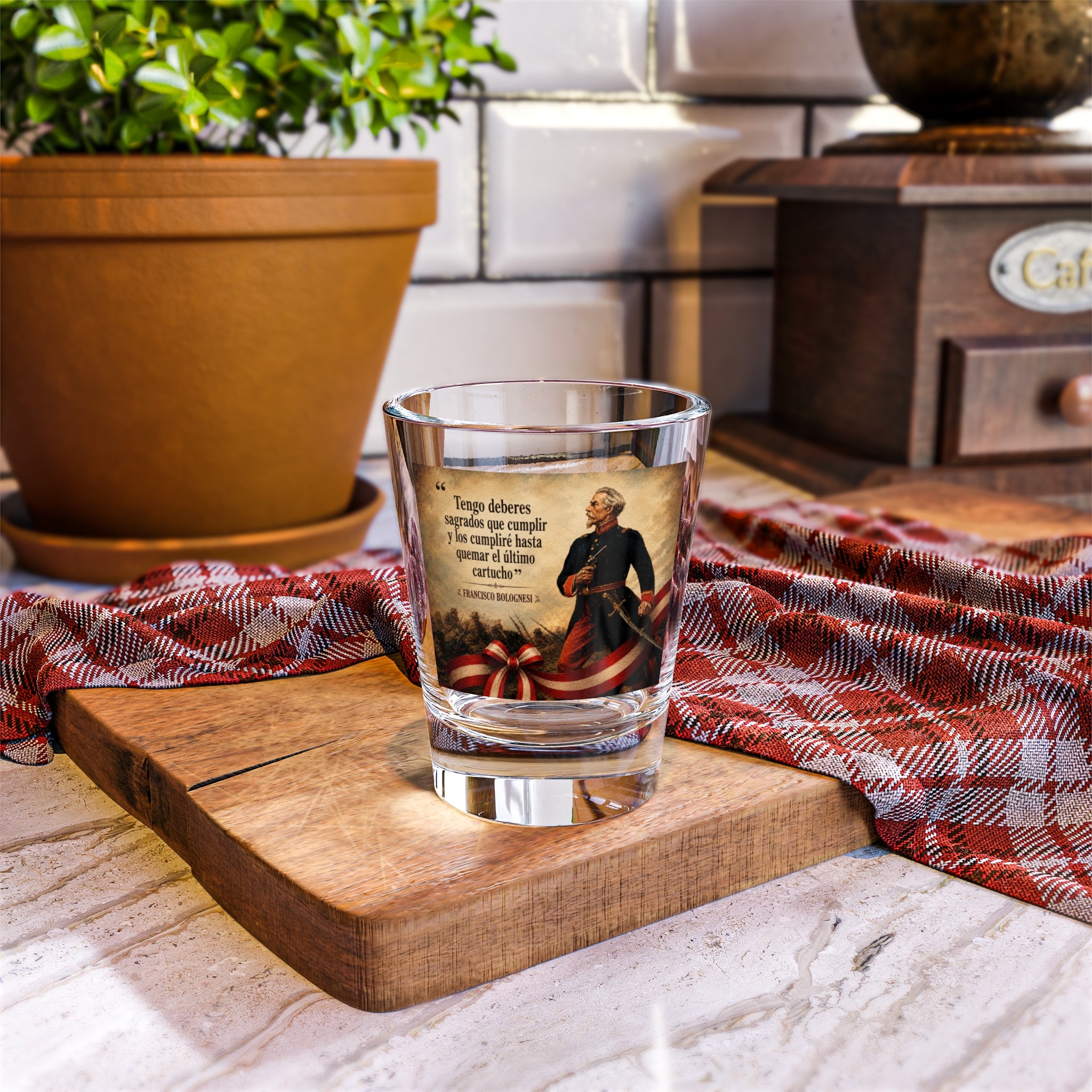 Hasta Quemar el Ultimo Cartucho Shot Glass, 1.5oz.