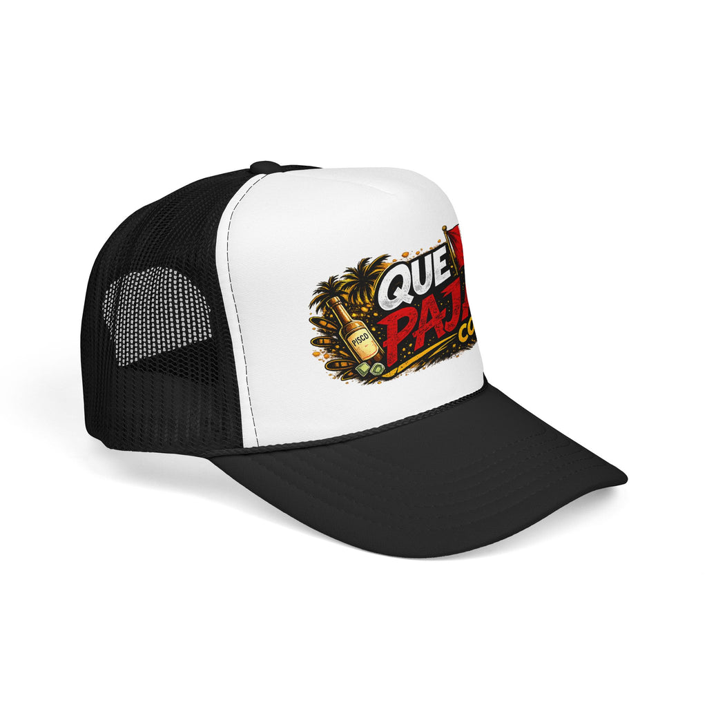 Que Paja Co. Foam Trucker Hat – Peruvian Flag Beach Vibe Cap