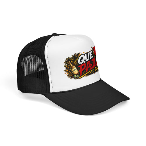 Que Paja Co. Foam Trucker Hat – Peruvian Flag Beach Vibe Cap